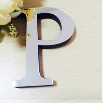 2 PCS Home Decoration Creative Personality English Letters Acrylic Mirror 3D DIY Wall Stickers(P)-garmade.com