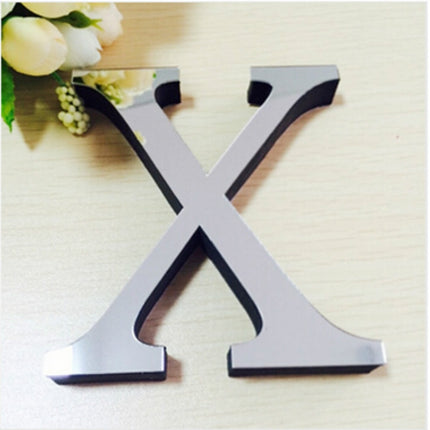 2 PCS Home Decoration Creative Personality English Letters Acrylic Mirror 3D DIY Wall Stickers(X)-garmade.com