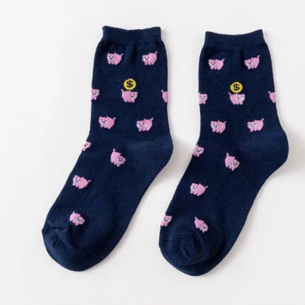 10 Pairs Animal Cartoon Cat Lovely for Women Cotton Socks(8)-garmade.com