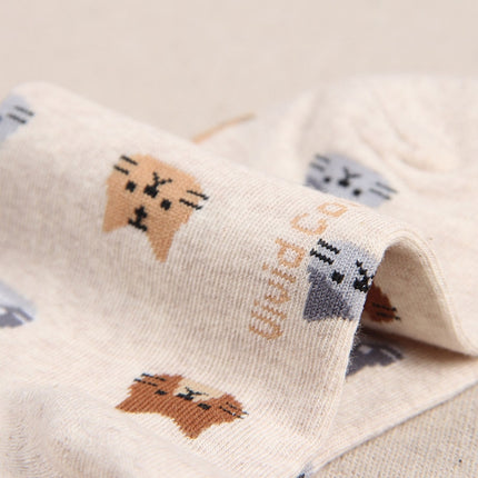 10 Pairs Animal Cartoon Cat Lovely for Women Cotton Socks(9)-garmade.com