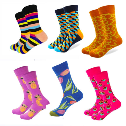 5 Pairs Funny Cute Happy Socks Womens Men Print Casual Harajuku Socks(Triangle)-garmade.com