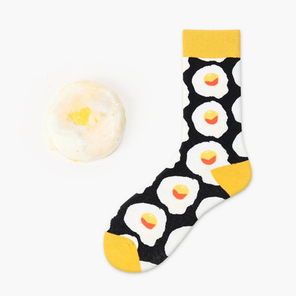 5 Pairs Fruit Food Socks Short Funny Cotton Socks(Omelette)-garmade.com