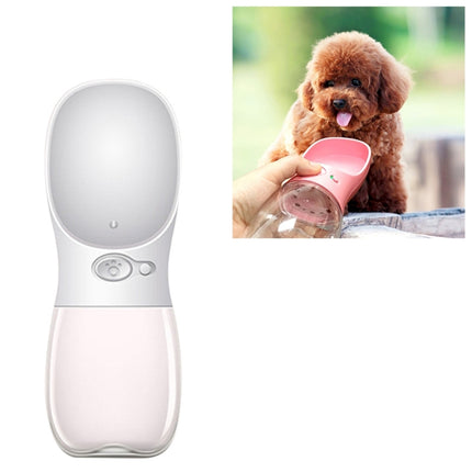 Portable Pet Dog Water Bottle Small Large Dog Travel Puppy Cat Drinking Water Bowl Outdoor Pet Water Dispenser Feeder Pet Supplies, Size:550 ml(White)-garmade.com