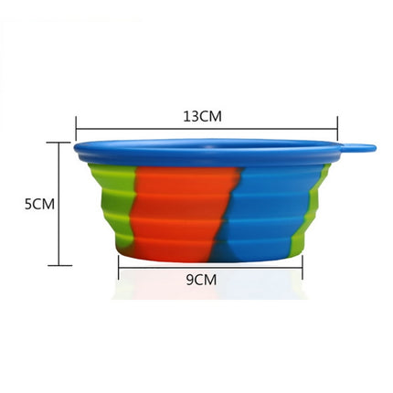 Silicone Folding Outfit Portable Travel Bowl Dog Feeder Water Food Dog Bowl Container(White)-garmade.com