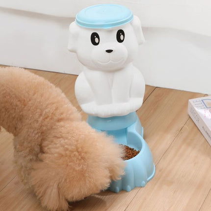 Automatic Pet Feeder Cat and Dog Large-capacity Drinking Fountain, Style:Feeder(Blue)-garmade.com