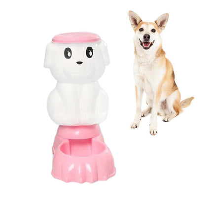 Automatic Pet Feeder Cat and Dog Large-capacity Drinking Fountain, Style:Feeder(Pink)-garmade.com