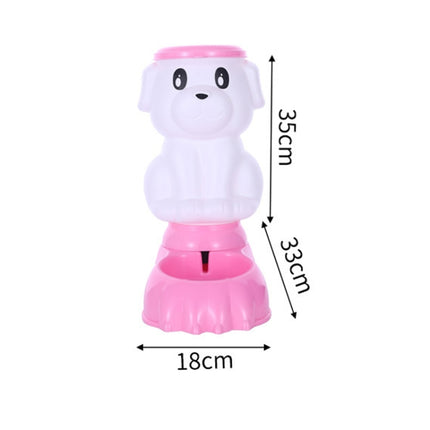 Automatic Pet Feeder Cat and Dog Large-capacity Drinking Fountain, Style:Feeder(Pink)-garmade.com