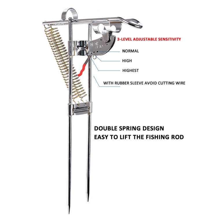 double spring automatic adjustable fishing rod pole Double Spring Metal Fully Automatic Pole Lifting Bracket Stainless Ste – Garmade