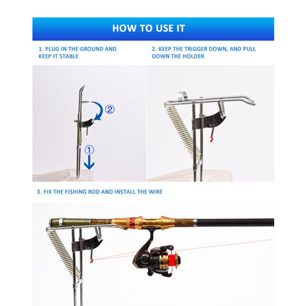 Double Spring Metal Fully Automatic Pole Lifting Bracket Stainless Steel Fishing Rod Pole Lifter-garmade.com