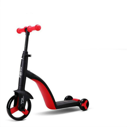 nadle FoldableThree-wheeled Three-mode Balance Bicycle Child Scooter(Red)-garmade.com