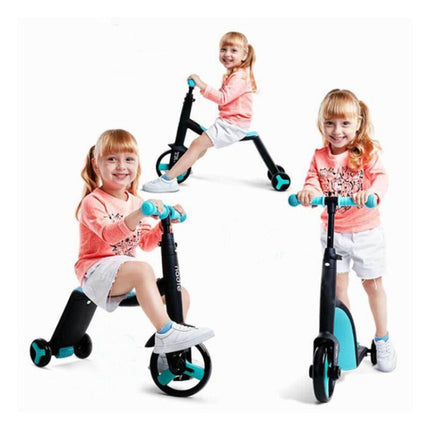 nadle FoldableThree-wheeled Three-mode Balance Bicycle Child Scooter(Red)-garmade.com
