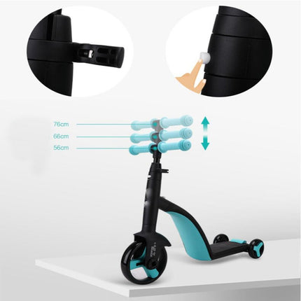 nadle FoldableThree-wheeled Three-mode Balance Bicycle Child Scooter(Red)-garmade.com