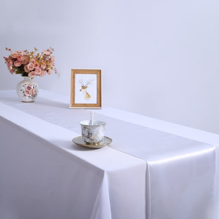 10 PCS Satin Tablecloth Table Decoration for Home Party Wedding Christmas Decoration(White)-garmade.com