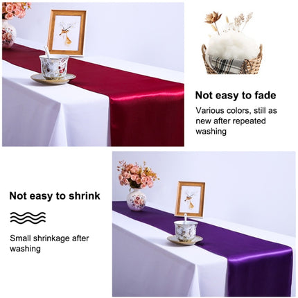 10 PCS Satin Tablecloth Table Decoration for Home Party Wedding Christmas Decoration(Red)-garmade.com