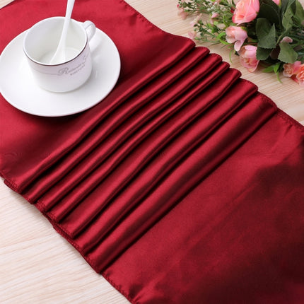 10 PCS Satin Tablecloth Table Decoration for Home Party Wedding Christmas Decoration(Black)-garmade.com