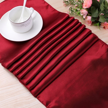 10 PCS Satin Tablecloth Table Decoration for Home Party Wedding Christmas Decoration(Pink)-garmade.com