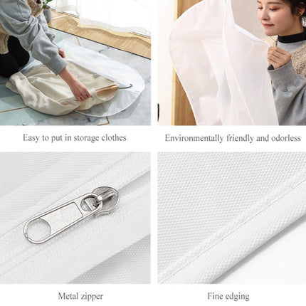 2 PCS Transparent Wardrobe Storage Bags Cloth Hanging Garment Suit Coat Dust Cover with Zipper-garmade.com