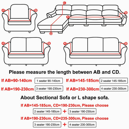 Plush Fabric Sofa Cover Thick Slipcover Couch Elastic Sofa Covers Not Include Pillow Case, Specification:3 seat 190-230cm(Red)-garmade.com