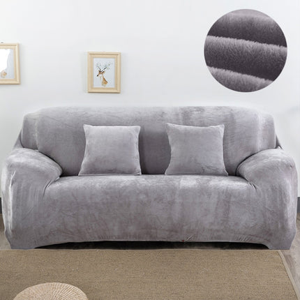 Plush Fabric Sofa Cover Thick Slipcover Couch Elastic Sofa Covers Not Include Pillow Case, Specification:4 seat 230-300cm-garmade.com