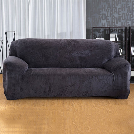 Plush Fabric Sofa Cover Thick Slipcover Couch Elastic Sofa Covers Not Include Pillow Case, Specification:4 seat 230-300cm (Grey)-garmade.com