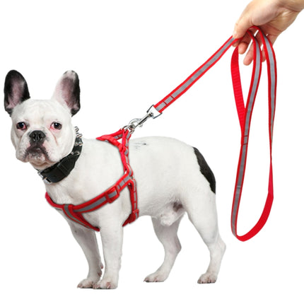 Small Medium Dogs Nylon Reflective Dog Leash Lead Set, Size:S(Red)-garmade.com