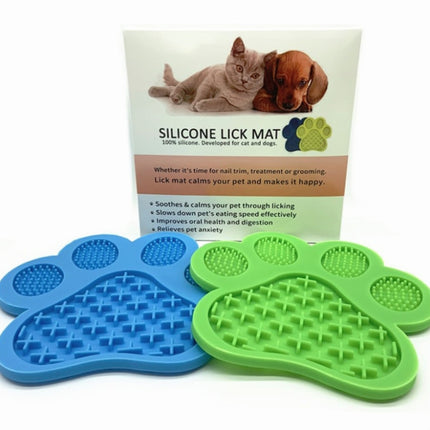 2 PCS Silicone Pet Licking Pad Slow Food Pad Dog Nursing Training(Green)-garmade.com