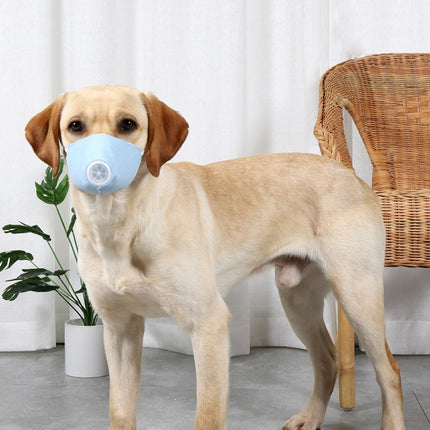 3 PCS Dog Dust And Haze Respirator Mask Pet Protective Mouth Cover, Specification:S(Light Blue)-garmade.com