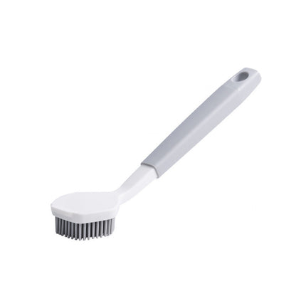 Two-color Bangs Head Wash Pot Brush Kitchen Long Handle Cleaning Brush(Gray White)-garmade.com