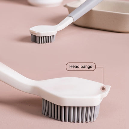 Two-color Bangs Head Wash Pot Brush Kitchen Long Handle Cleaning Brush(Pink)-garmade.com