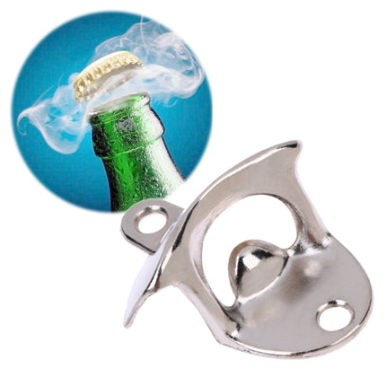 2 PCS Vintage Bottle Opener Wall Mounted Wine Beer Opener(Silver)-garmade.com