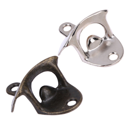 2 PCS Vintage Bottle Opener Wall Mounted Wine Beer Opener(Silver)-garmade.com