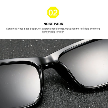 2 PCS Men Polarized Sunglasses Night Vision Anti-glare Driving Sun Glasses Goggles(Matte Black Frame Night Vision Lens)-garmade.com