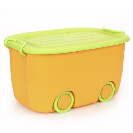 Sundries Finishing Plastic Drawer Locker Baby Toy Storage Box with Pulley, Size:47x31.5x25cm(Orange)-garmade.com