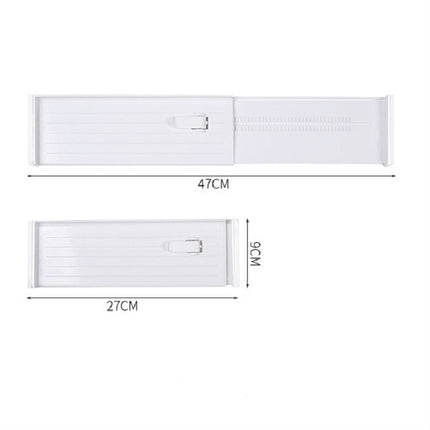 Retractable Drawer Storage Partition Board Home Wardrobe Plastic Partition Plate(White)-garmade.com