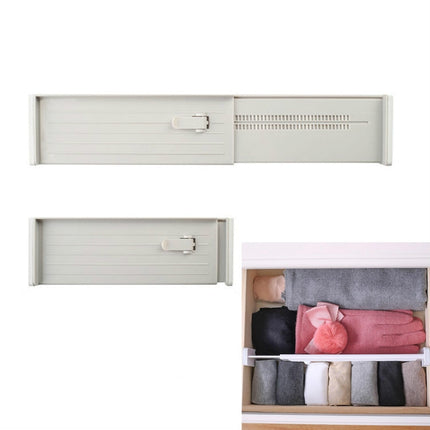 Retractable Drawer Storage Partition Board Home Wardrobe Plastic Partition Plate(Grey)-garmade.com