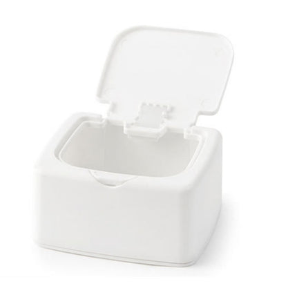 Single Grid Desktop Key-type Storage Box Household Small Objects Dustproof Storage Box with Lid(White)-garmade.com