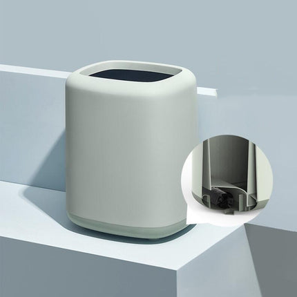 Household Kitchen Office Double-layer Trash Can(White)-garmade.com
