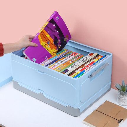 Student Books Sorting Artifact Plastic Folding Car Storage Box, Size:L(Pink)-garmade.com