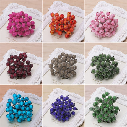 2 PCS 12mm Simulation Berry Frost Red Small Fruit Foam Berry DIY Accessories Flower Arrangement Material(Red)-garmade.com