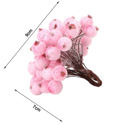 2 PCS 12mm Simulation Berry Frost Red Small Fruit Foam Berry DIY Accessories Flower Arrangement Material(Red)-garmade.com