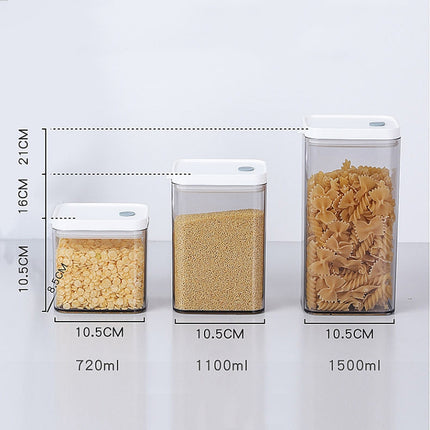 Household Coarse Grain Transparent Sealed Jar Food Grade Storage Jar Dried Fruit Snack Storage Jar with Lid, Capacity:700ml-garmade.com