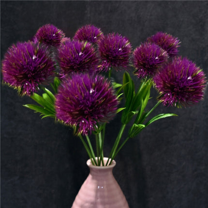 10 PCS Artificial Flowers Dandelion Plastic Flower Wedding Home Valentine Decoration(Purple)-garmade.com