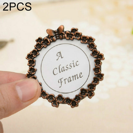 2 PCS Creative Metal Vintage Photo Frame(Butterfly Round)-garmade.com