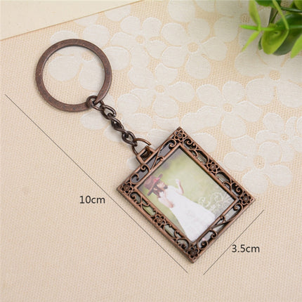 2 PCS Creative Metal Vintage Photo Frame(Heart Keychain)-garmade.com