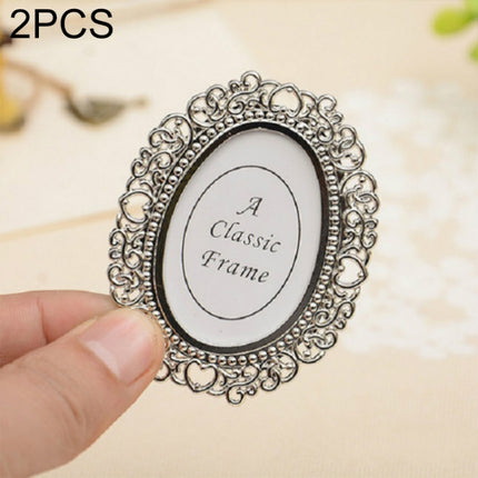 2 PCS Creative Metal Vintage Photo Frame(Oval)-garmade.com