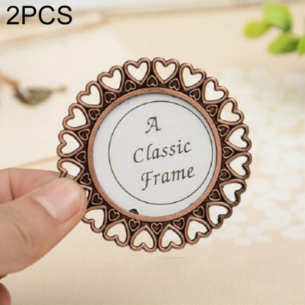 2 PCS Creative Metal Vintage Photo Frame(Love Round)-garmade.com