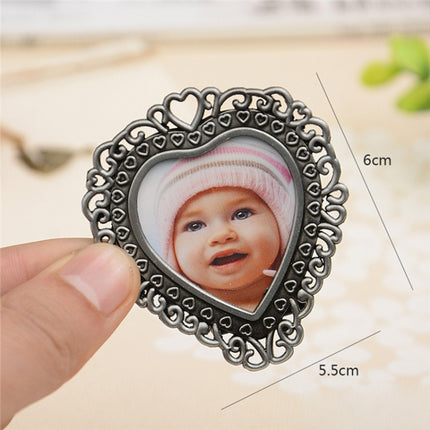 2 PCS Creative Metal Vintage Photo Frame(Lace Heart)-garmade.com