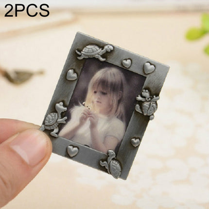 2 PCS Creative Metal Vintage Photo Frame(Gray Square)-garmade.com