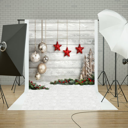 1.5m x 2.1m Snow Ground Wooden Wall Party Festival Setting Photography Background Cloth-garmade.com