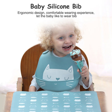 Waterproof Baby Silicone Bibs Kids Feeding Bandana(Light Green)-garmade.com